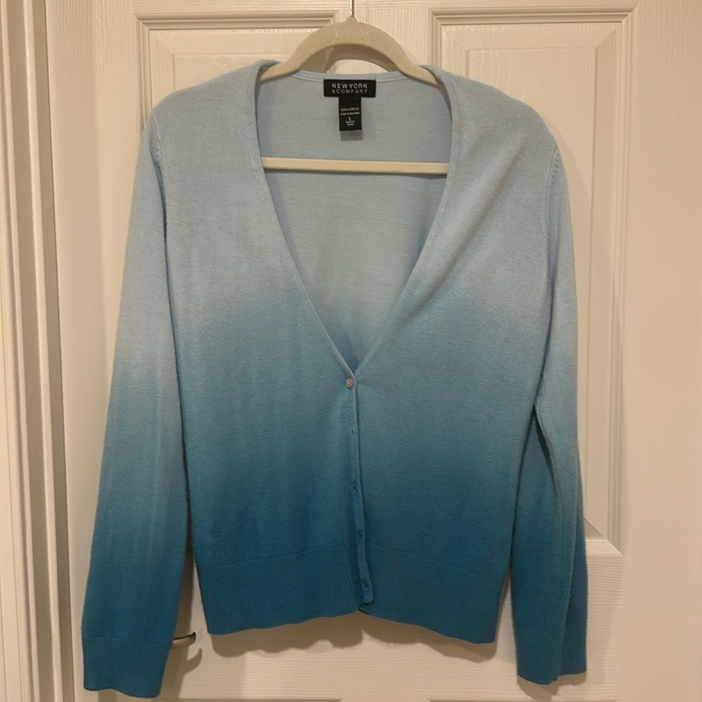 Super soft blue ombré cardigan